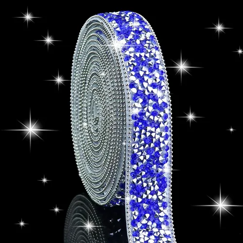 Vista 42 de Dowarm Cinta autoadhesiva de diamantes de imitación plateados, tiras brillantes para manualidades, decoración de bodas, 0.4 pulgadas de ancho
