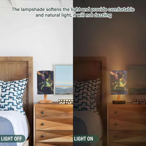 Vista 5 de Lámpara de mesa colorida de neón con diseño de tortugas de neón, lámpara de mesa de noche, lámparas de mesa de moda para niños para el hogar
