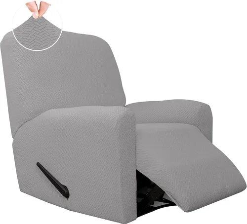 Vista 13 de Easy-Going Funda de sofá reclinable de jacquard elástico, suave de 4 piezas, con lazo elástico, protector de muebles lavable para niños, mascotas