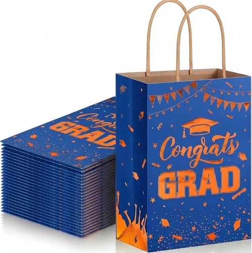 Vista 8 de TaoBary 24 bolsas de regalo de graduación de arcoíris negro 2026, bolsas de felicitaciones de graduación, recuerdos de fiesta con asas, regalos
