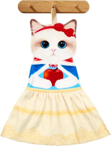 Vista 13 de PAT JUUMG - Toallas divertidas de mano con forma de gato para decoración de baño o cocina; toallas decorativas colgantes para la cara, súper