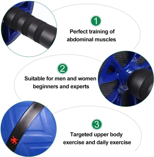 Vista 3 de Alipis 2pcs Ab Roller Wheel with Knee Pad Fitness Equipment for Core Strengthening Abdominal and Back Workout Home Gym Exercise Tool for Men and