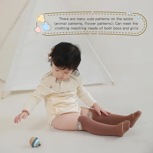 Vista 7 de HOSUEYUAN - Calcetines largos hasta la rodilla para bebés y niñas, 36 pares