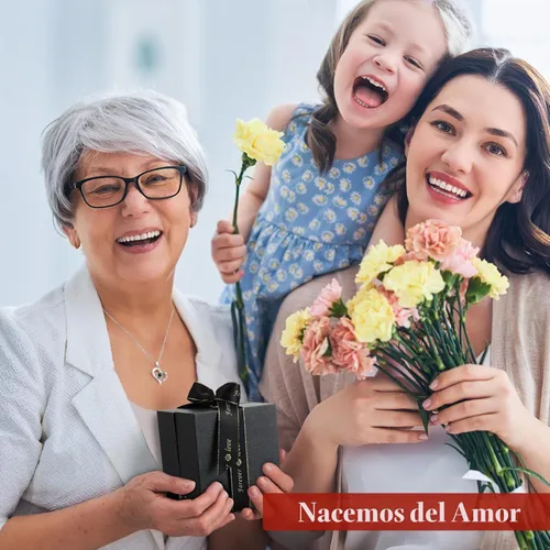 Vista 6 de Emibele - Regalos de rosa preservada para mujer, caja de rosa eterna con collar de corazón, regalos románticos con mensaje "te amo" para mujeres