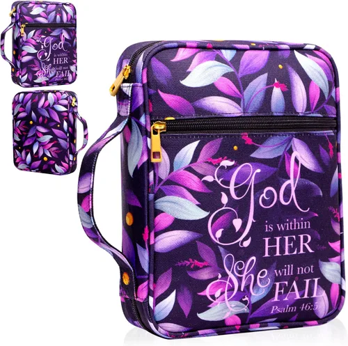 Vista 15 de GUEER Funda para Biblia para hombres, Portabiblia, Funda para Biblia Bolsa Organizadora de Transporte, con Cremallera y Bolsillos para Biblia