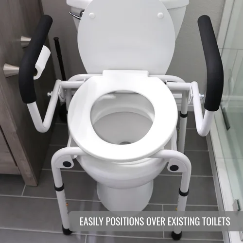 Vista 3 de DMI Inodoro portátil para adultos, cómoda de lujo para personas mayores, elegible para FSA HSA, inodoro portátil de acero o orinal Porta, fácil
