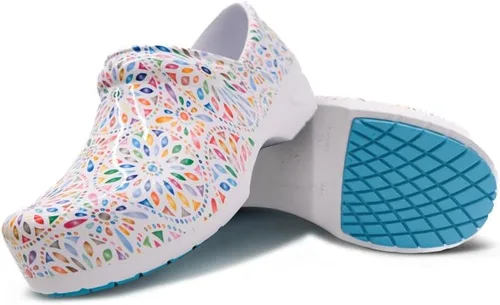 Vista 19 de Anywear SR Angel - Zuecos de enfermería, zapatos de trabajo antideslizantes para mujeres y hombres, zapatos de lactancia acolchados antideslizantes