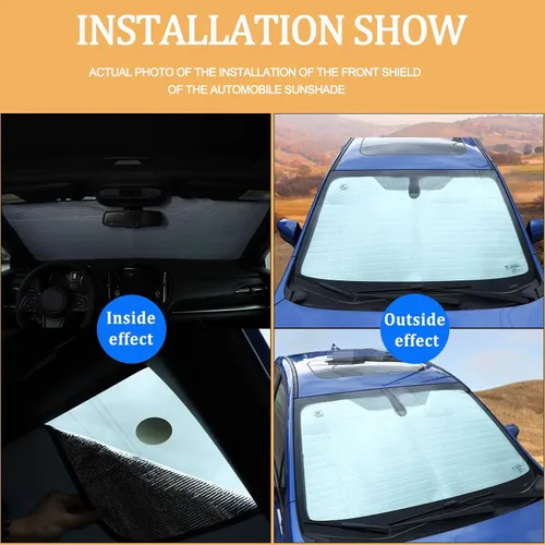 Vista 7 de Daeiclru Parasol para parabrisas de automóvil compatible con Subaru WRX 2015-2026, reflector plegable de rayos UV, parasol para ventana