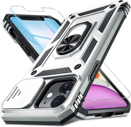 Vista 160 de Janmitta Funda para iPhone 8 Plus/7 Plus/6 Plus, Cubierta de Teléfono con Cubierta Deslizante Integrada para Lente de Cámara + Protector