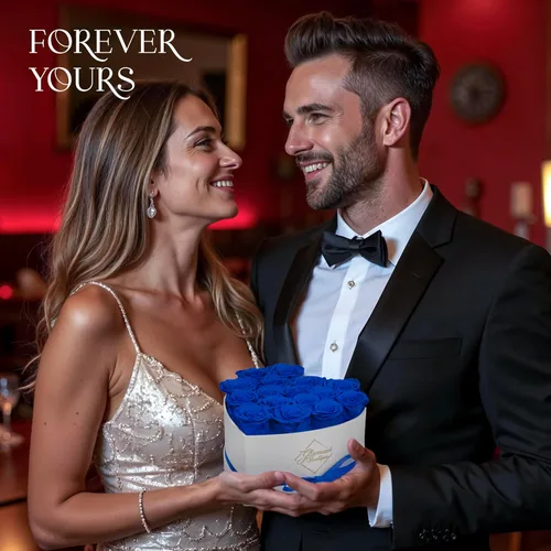 Vista 3 de GLAMOUR BOUTIQUE Rosas preservadas en una caja, regalos para ella, esposa y mamá, decoración de flores de rosas para regalo de cumpleaños, ramo