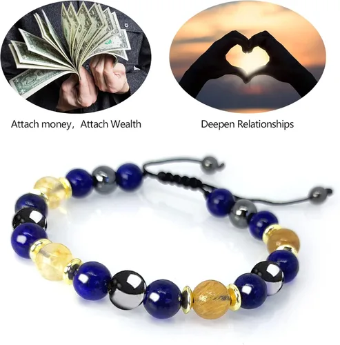 Vista 5 de Pulsera de triple protección para riqueza y abundancia, mejora la toma de decisiones y promueve la amistad, la honestidad, la compasión
