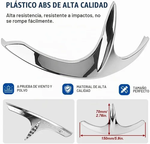 Vista 3 de Accesorios Decorativos de Plástico ABS Cromado para Guardabarros Delantero de Motocicleta, Moldura de Punta de Carenado, Compatible con Honda