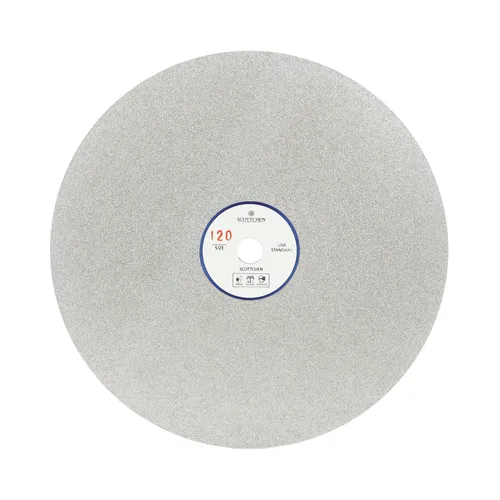 Vista 12 de SCOTTCHEN Disco de muela abrasiva de diamante de 8 x 1/2 pulgadas, agujero de eje de grano 60, disco de lijado plano abrasivo para gema de mármol