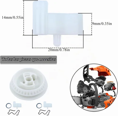Vista 2 de Kit de polea de arranque de retroceso y trinquete para motosierra Stihl 017 MS180 021 023 025 MS210 MS230 MS250