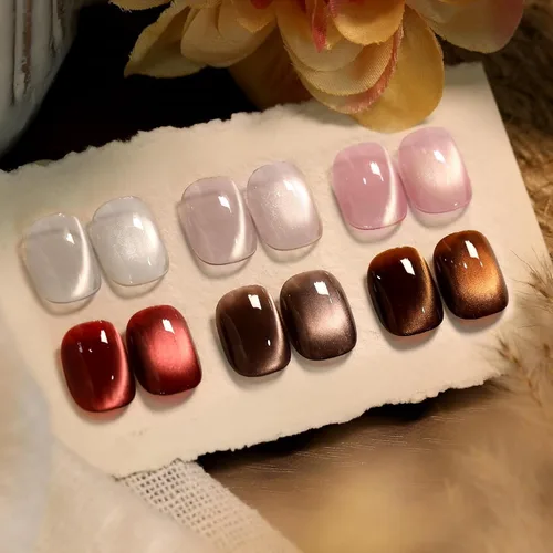 Vista 10 de Born Pretty - Esmalte de uñas de gel magnético 9D con purpurina reflectante, esmalte de gel holográfico de color gato magnético, juego de 7ml, 6