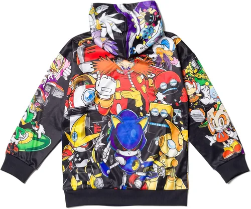 Vista 5 de SEGA Tails Sonic The Hedgehog Shadow - Sudadera con capucha de forro polar para niños pequeños a niños grandes