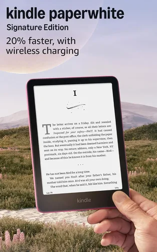 Vista 10 de Amazon Kindle Paperwhite Signature Edition 32 GB (último modelo). El Kindle más rápido con luz autoajustable, carga inalámbrica. Negro metal. +