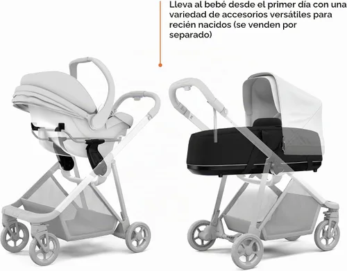 Vista 6 de Thule Cochecito de bebé Shine, características de cochecito de tamaño completo, diseño compacto y ligero, asiento reversible, cesta de Mezcla