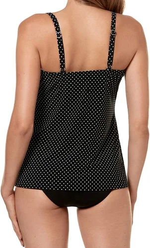 Vista 4 de Miraclesuit Traje de baño para mujer, con nudo de amor, escote de corazón, brasier con aros, tankini