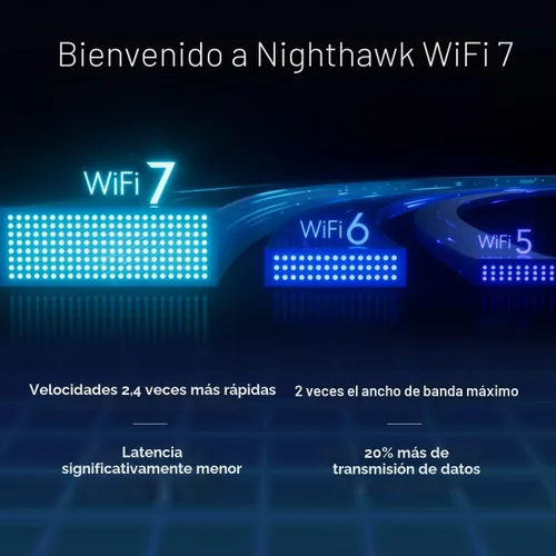 Vista 7 de NETGEAR Router WiFi 7 de doble banda Nighthawk (RS90): solo enrutador, velocidad inalámbrica BE3600 (hasta 3,6 Gbps) - Cubre hasta 2,000 pies
