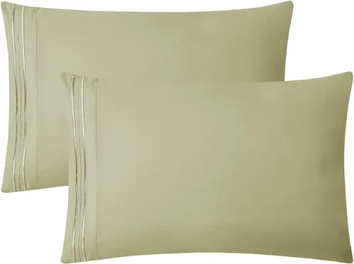 Vista 20 de Clara Clark Fundas de almohada de tamaño estándar – Funda de almohada ultra suave, fundas de almohada de microfibra ligera tamaño Queen – Juego de 2
