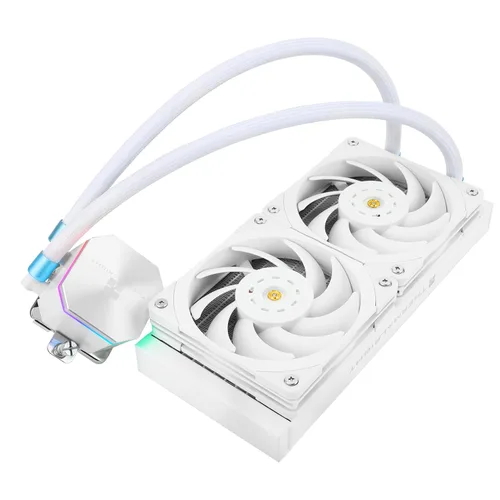 Vista 7 de Thermalright Frozen Edge 240 Enfriador de agua líquido blanco para CPU con ventilador PWM de 4.724 in, especificación de fila fría blanca de 240