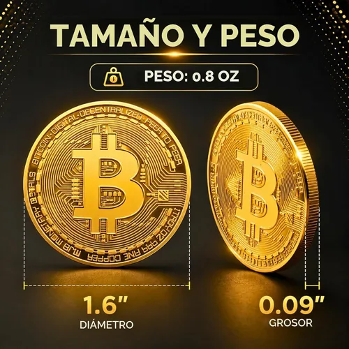 Vista 8 de Moneda de Bitcoin de coleccionista, token criptográfico conmemorativo, estuche acrílico Bitcoin - Paquete de 10