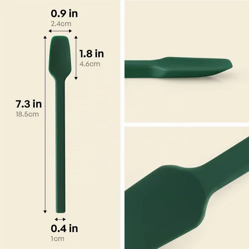 Vista 2 de Carrotez Cuchara pequeña de silicona para espátula, 7.3", 1 pieza - Verde Verde profundo