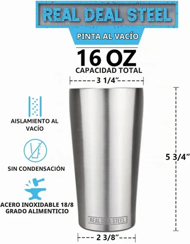 Vista 4 de Vasos de pinta aislados al vacío de acero inoxidable – Juego de 4 tazas de pinta para exteriores 16oz con tapas
