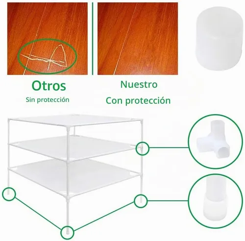 Vista 5 de Growsun Estante de secado de suéter de 6 capas apilable de tela de malla para secar tintorero, blanco