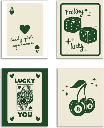 Vista 6 de KEUSPI Póster artístico de pared de 8 bolas con diseño retro de la frase «Lucky You Girl» de «Lucky You Girl» («Lucky You Girl») para decoración