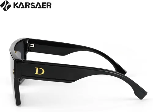Vista 4 de Karsaer Chic De Gran Tamaño Cuadrado Mujeres Hombres De Una Sol Pieza Gafas De Sol Moda Top Plano Grande Unisex Gafas De Sol Mujeres Hombres K7110