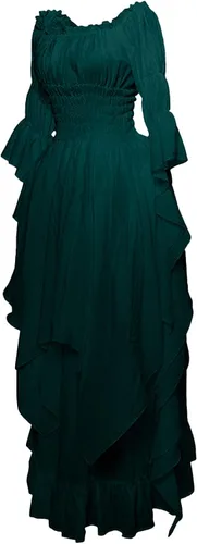 Vista 2 de Vestido medieval para mujer, vestido renacentista de feria irlandesa, vestido rococó, vestido pirata, vestido vintage victoriano gótico de bruja
