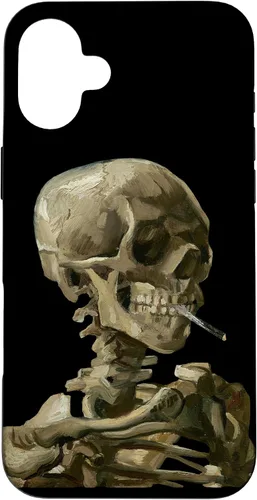 Vista 22 de iPhone 16 Vincent van Gogh Skull of a Skeleton with Burning Cigarette Case