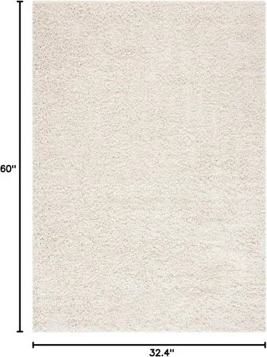 Vista 2 de SAFAVIEH Venus Shag Collection - Alfombra decorativa, 2 pies 7 pulgadas x 5 pies, color marfil, diseño sólido, no desprende pelusa y de fácil