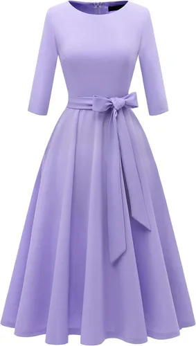 Vista 15 de DRESSTELLS Vestidos de cóctel para mujer, vestido vintage de boda para Negro
