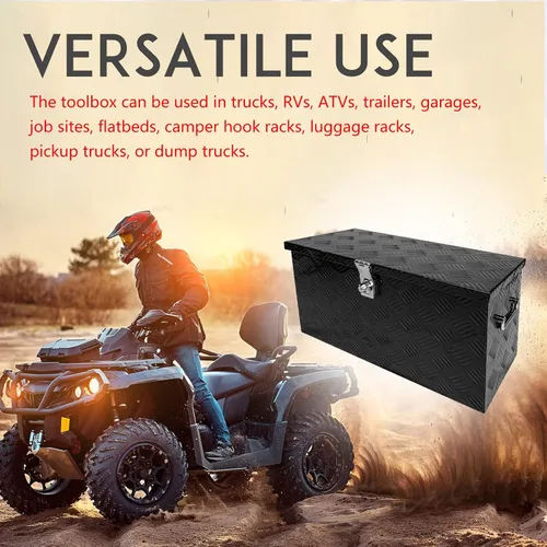 Vista 7 de Caja de herramientas de 24 pulgadas, caja plana para camioneta, organizador de almacenamiento para RV, caja de herramientas para camión con asa