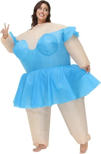 Vista 2 de BIGPETS Disfraces inflables de ballet para adultos, disfraces de cosplay de Halloween para hombres y mujeres, traje divertido de luchador de sumo
