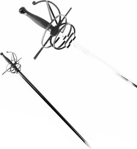 Vista 5 de Medieval Warrior Esgrima Rapier-espiral barrida espada de empuñadura viene con vaina