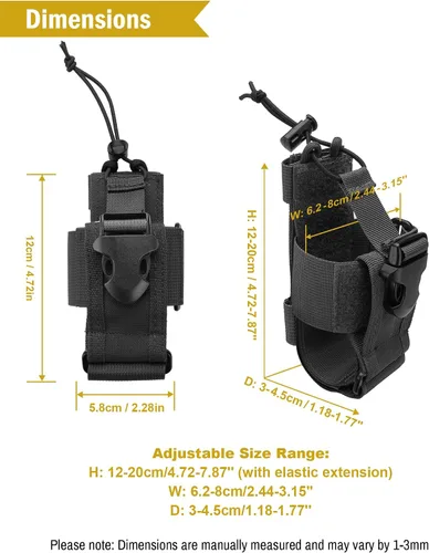 Vista 5 de VIPERADE MOLLE Funda de Radio - Funda Universal para Walkie Talkie para Cinturón de Servicio y Chaleco, Soporte de Radio Táctico para Baofeng