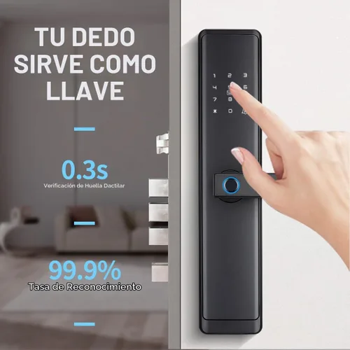 Vista 4 de Sophies Cerradura de puerta de entrada sin llave, cerradura de puerta inteligente Bluetooth funciona con código de control de aplicación y soporte