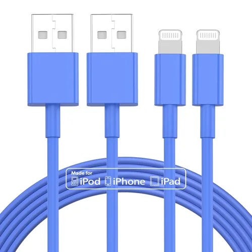 Vista 13 de Gyusity Paquete de 3 cables Lightning a USB de 1 pie con certificación MFi de Apple, cables de carga rápida de 1 pie para iPhone Blanco