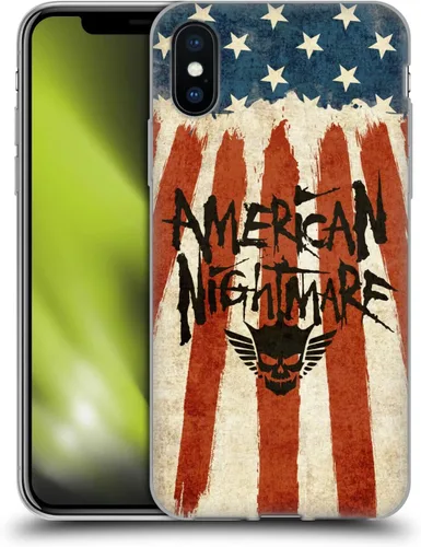 Vista 71 de Head Case Designs Funda de gel suave con licencia oficial de la WWE American Nightmare Flag Cody Rhodes Graphics compatible con Apple iPhone 7