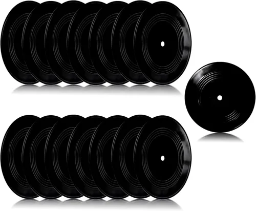 Vista 8 de FACHPINT 15 discos de vinilo decorativos de 12 pulgadas, discos de vinilo en blanco para pared estética, discos falsos para graffiti, accesorios