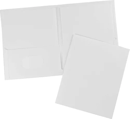 Vista 7 de Avery Carpetas de dos bolsillos, con capacidad para hasta 40 hojas, ranura para tarjetas de visita, 25 carpetas blancas (47991) (paquete de 5)