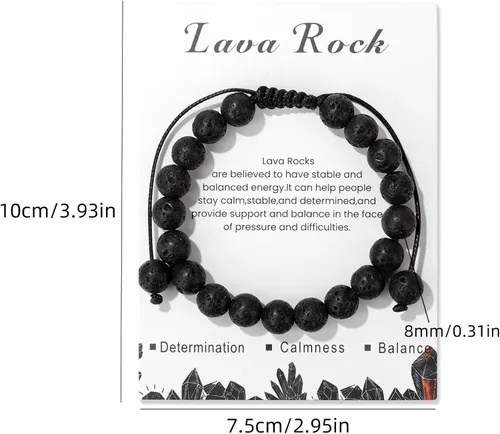 Vista 52 de Pulsera de cristal curativo para mujer de 0.315 in, pulsera de cuentas de cristal natural ajustable hecha a mano, joyería curativa, regalo