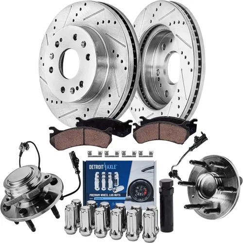 Vista 19 de Detroit Axle - Kit de frenos para Chevrolet Cruze 2011-2015 2013-2016 Sonic 2016 Cruze Limited Rotores de freno de disco ranurados perforados