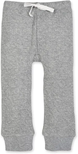 Vista 6 de Burt's Bees Baby Organic Cotton Knit Pants, Baby Sweatpants, Infant Bottoms Gris Sólido/Rayas 2-pk