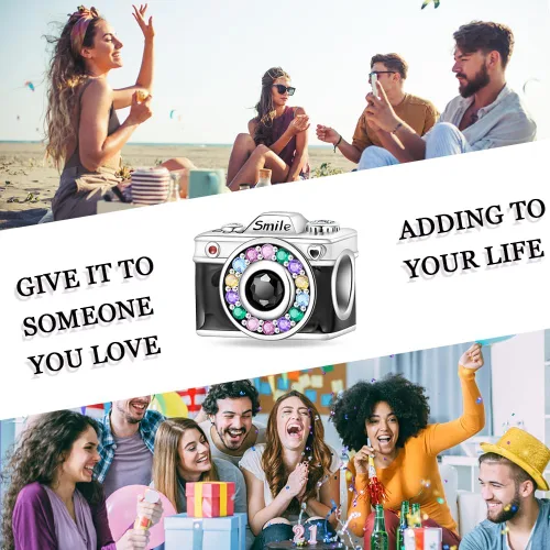 Vista 17 de LNQOBU Happy Life - Colgante para pulseras de abalorios, plata de ley 925 para mujer (con un espaciador de cuentas)