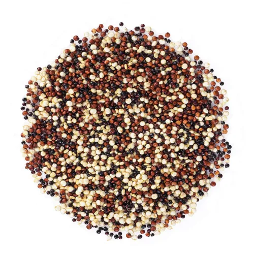 Vista 3 de Food to Live Quinua orgánica tricolor, 1 libra, sin OMG, mezcla de quinua blanca, negra y roja, grano entero, semillas crudas, no irradiada, kosher